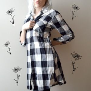 Flannel Dress Black & White